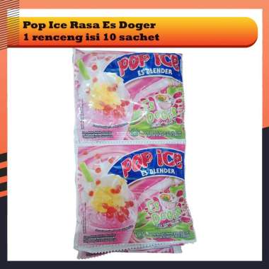 Pop Ice Minuman Sachet Aneka Rasa @25g 1 Renceng isi 10 sachet Es Doger