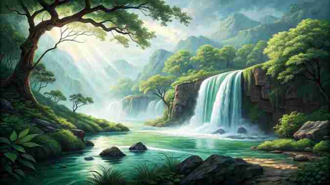 Lukisan Air Terjun Feng Shui: Simbol Energi Positif dan Keberuntungan