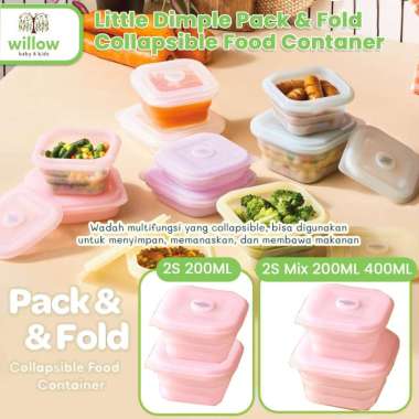 Wadah Penyimpanan Makanan - Little Dimple Pack & Fold Collapsible Food Contaner 2S Mix 200Ml&400Ml B