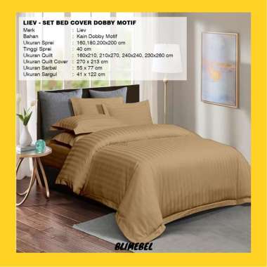 [CUSTOM PREMIUM] Set Bedcover + Sprei +Sarung Bantal+Sarung Guling Dobby Motif Dobby Motif 8 160 x 2