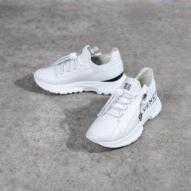 Sepatu GIVENCHY SPECTRE RUNNER BLACK IVORY WHITE ZIP SNEAKER 100% ORIGINAL 37