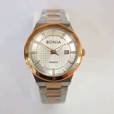 Jam Tangan Bonia BNR192 Rosso Stainless Steel Pria Silver Rosegold