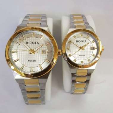 Jam Tangan Bonia BNR192 Rosso Stainless Steel Couple Silver Gold