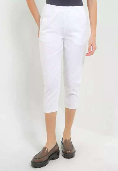 Giordano Women's Linen Audrey Pants Signature White 0542520401 2XL