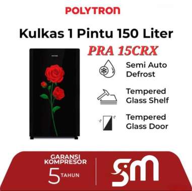 Kulkas Polytron 1 pintu PRA-15CRX PRA15CRX 150 Liter Belleza