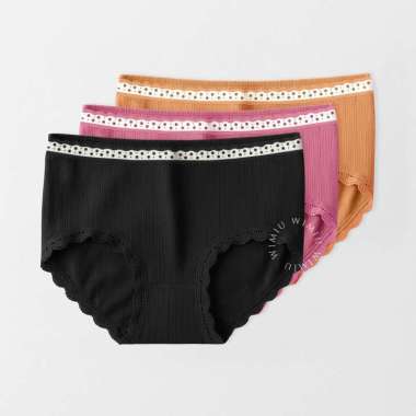 WIMIU 3 PCS Celana Dalam Panty Pakaian Dalam Wanita CD 300038 MULTICOLOR