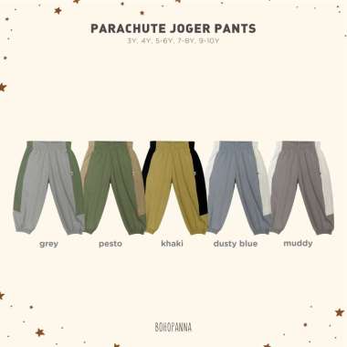 BOHOPANNA - PARACHUTE JOGER PANT - CELANA ANAK 5-6Y GREY