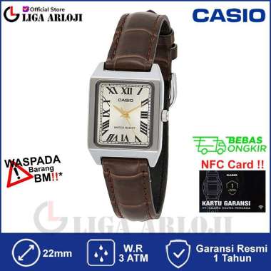 CASIO LTP-V007L-9BUDF Jam Tangan Wanita Analog Kulit Coklat Romawi LTP-V007L-9B LTPV007L