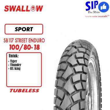 Ban motor Sport Swallow Street Enduro 100/80 ring 18 Tubeless SB117