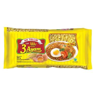 Cap 3 ayam mie telur kuning / merah 200 gram kuning