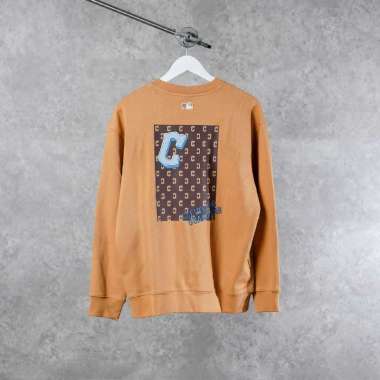 Sweater MLB C SQUARE MONOGRAM BROWN BEIGE SWEATSHIRT 100% ORIGINAL S