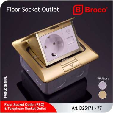 Broco Electrical D25474 Floor Socket Outlet + RJ45 Gold
