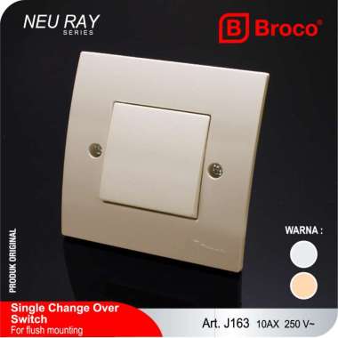 Broco Electrical Neu Ray J163 (B) Saklar Engkel Hotel Cream