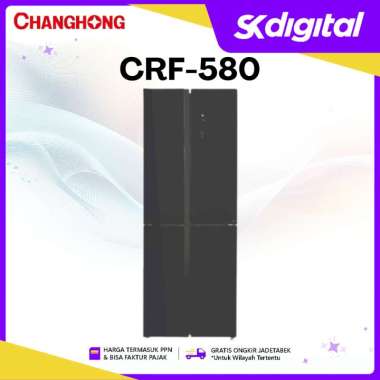 Kulkas Changhong CRF-580 Kulkas 2 Pintu Side by Side Black 451 Liter