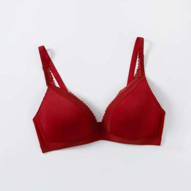 Young Curves Bra Mystic Lace Wireless Triangle C03-10397C - Cup C 32C Red