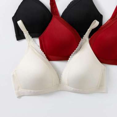 Young Curves Bra Mystic Lace Wireless Triangle C03-10397C - Cup C 32C Beige