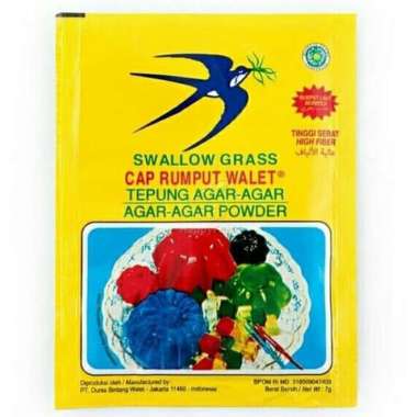 Swallow globe agar agar merah / hijau / plain / coklat / putih 7 gram plain