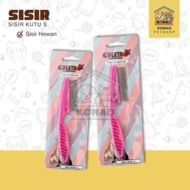 SISIR KUTU S UK.14,5CM - Sisir Kutu Kucing Anti Ketombe Grooming Kucing