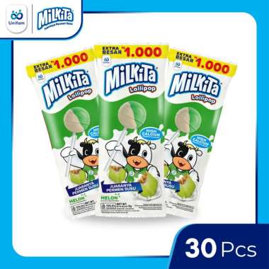 Milkita Permen Lolipop Susu Melon Hanger Max - Milk Candy 1 Bag (Isi 30Pcs)