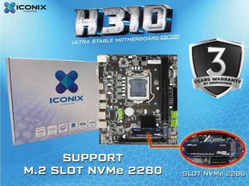 ICONIX H310 Nvme MOTHERBOARD DDR4 LGA1151 (Support H110)