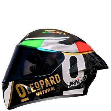 HELM MLA TTC CRYPTON ORIGINAL MOTIF LEOPARD / HELM MLA / HELM FULL FACE Leopard Black Glossy XL