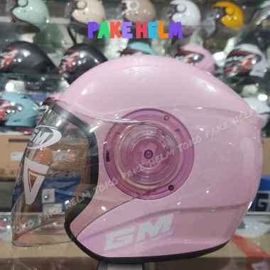 HELM HIJAB GM POP ANTI PUSING CEPOL WANITA ORIGINAL CRYSTAL PINK XL