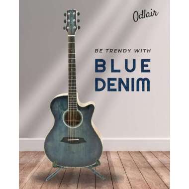 Gitar Akustik Elektrik Odlair OM501 Denim Series Original With Bag OM501 BBS Chinos Dreadnought