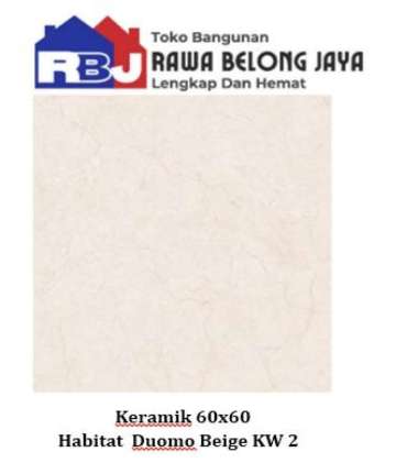 Keramik 60x60 Habitat Duomo Beige KW2 isi 1.08 / Keramik Lantai Glossy 60X60