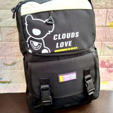 TAS RANSEL DEWASA CLOUD LOVE 1638 40x30x15cm//RANSEL BACKPACK Hitam