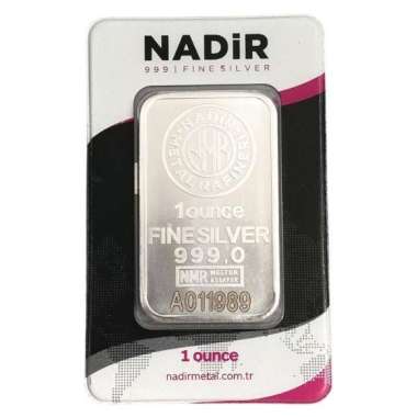 Nadir 1 oz 999 Fine Silver Bullion Bar Turki Perak Batangan LBMA