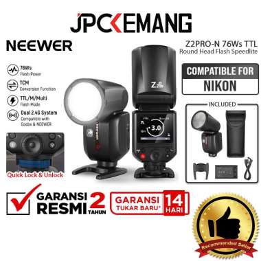 JPC KEMANG Neewer Z2PRO-N 76Ws TTL Round Head Flash Speedlite for Nikon Neewer Z2 PRO 76 Watt Speed