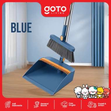 Goto Bos Sapu Pengki Lipat Alat Pembersih Lantai Broom Set Praktis BLUE