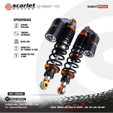 Scarlet Racing - Shock Absorber Shockbreaker Skok Tabung Atas 8923 GT Series Uk 280,320, 340 mm 340