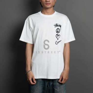 STUSSY Tee x Nike Peace Love Swoosh White ( 100% Authentic ) XL