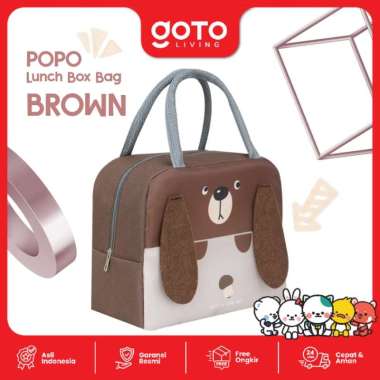 Goto Popo Lunch Box Bag Tas Bekal Makan Anak Karakter Lucu BROWN