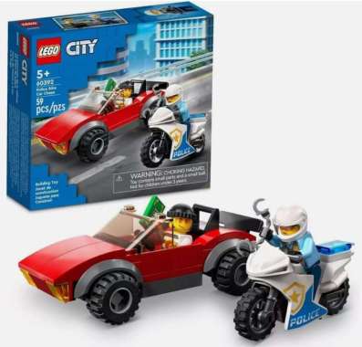LEGO City - 60392 Police Bike Car Chase Set Building Kid Toy Cop Minifigures Speed Sport Motorcar To