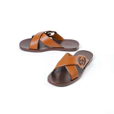 Sandal GUCCI INTERLOCKING BROWN STRAP SANDAL 100% ORIGINAL 44