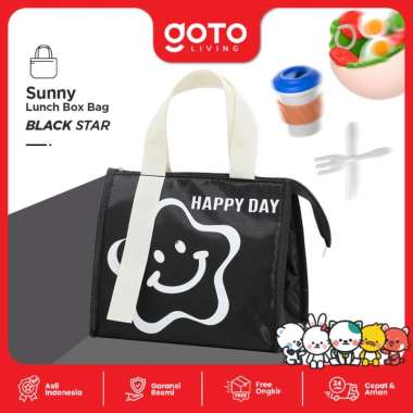 Goto Sunny Lunch Box Bag Alumunium Foil Tas Bekal Makanan Anak Sekolah BLACK STAR