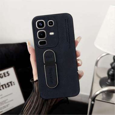 Case Compatible Infinix Note 50X 5G Softcase Standing Leather Ring Holder Infinix Note 50X 5G Coklat