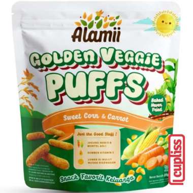 Alamii Cemilan Puff Snack Anak Sehat tanpa MSG Camilan Puffs Golden Veggie Reguler