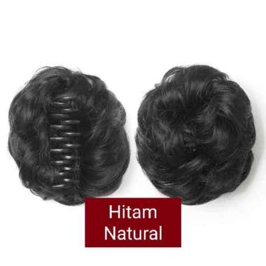 Jepit Rambut Palsu Wig (Curly/Ikal) Elegant Premium Modis Ikal Sanggul - Hitam