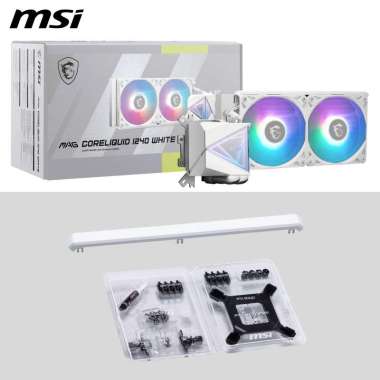 MSI MAG Coreliquid I240 AIO Liquid Cooler 240 Black White | Water cooling | CPU Cooler Putih
