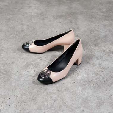 Sepatu TORY BURCH CHELSEA 5CM SHW HALF PINK ROSE BLACK PUMP HEELS 100% ORIGINAL 37