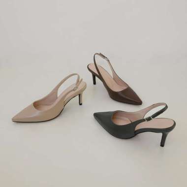 SAPPUN Joyanne Stiletto Slingback Heels (5cm) - Heels Wanita 39 BLACK
