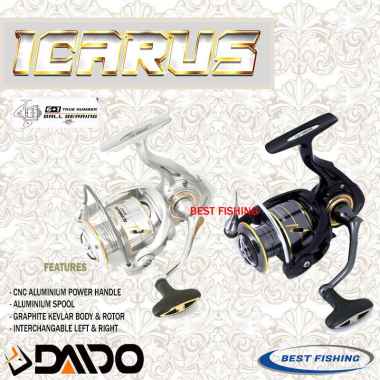 REEL PANCING DAIDO ICARUS 7 BEARING UKURAN 800 SAMPAI 6000 POWER HANDLE 1000 SILVER