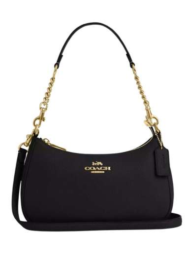 Teri Shoulder Bag pebbled leather Gold Black