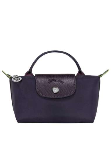 Longchamp Le Pliage Green Pouch With Handle Bilberry