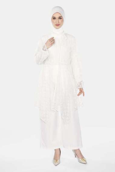 Nada Puspita - Monogram Lace Outer - White XS/S