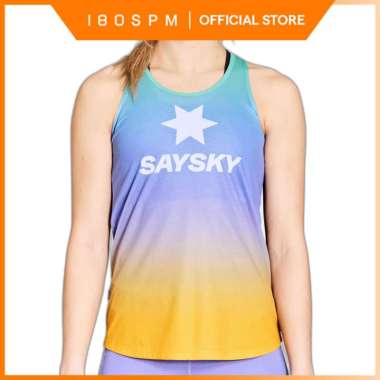 SAYSKY - Women's Drip Dye Flow Singlet, Purple AOP - Singlet Lari Wanita M