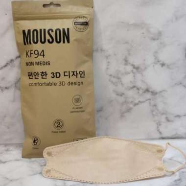 Masker KF94 PREMIUM Mouson Warna warni 4ply isi 10 pc Disposable Mask Cream Mouson
